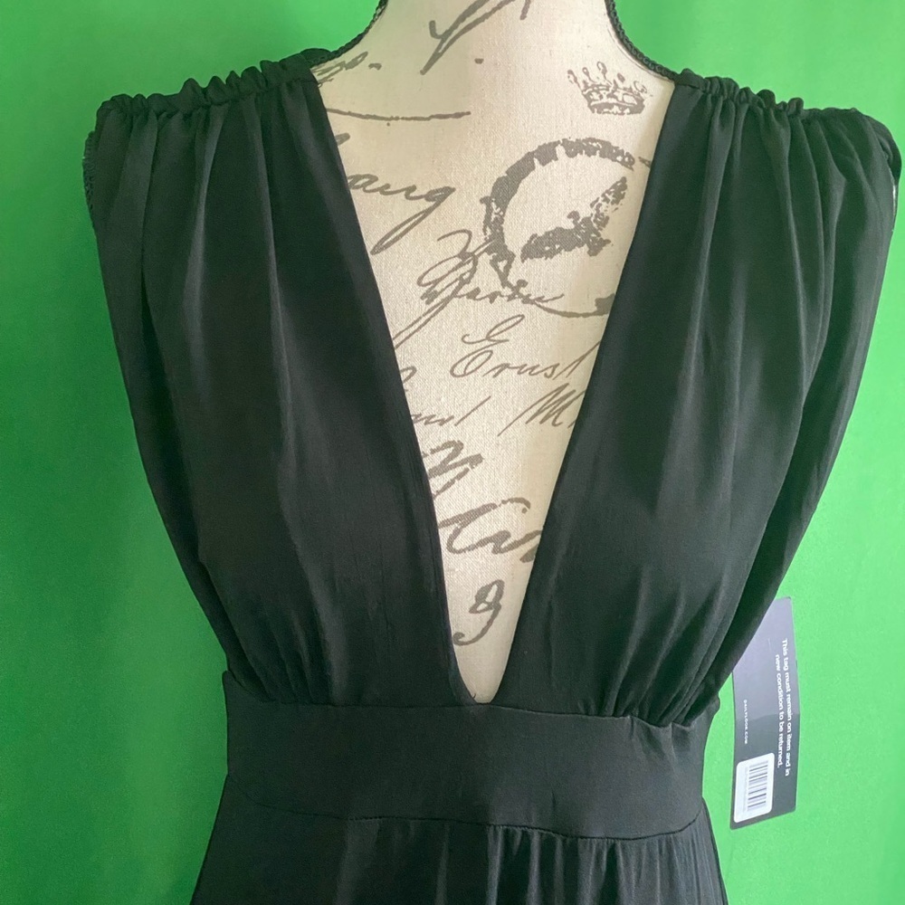 Veronica M Black Ruched Maxi Gown